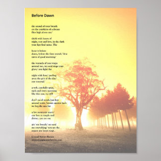Póster Poema "Antes del amanecer"