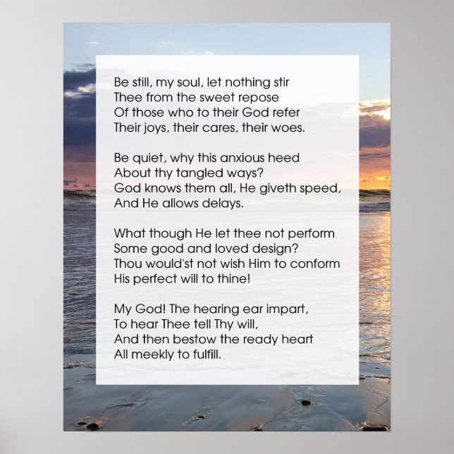 Póster Poema: Be Still (Frente)