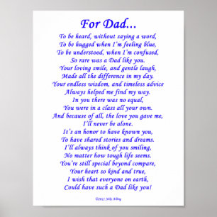 Póster Poema conmemorativo de papá