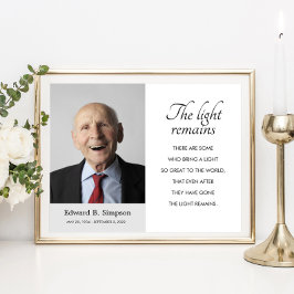 Póster Poema conmemorativo fúnebre La Luz Permanece con f