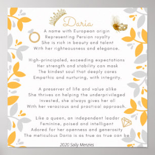 Póster Poema "Daria"