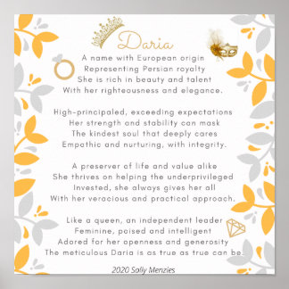 Póster Poema "Daria"