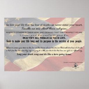 Póster Poema de Acto de Valor - Poema de Tecumseh