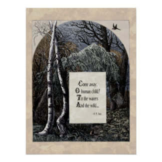 Póster Poema de arte victoriano anuncia "El niño robado" 