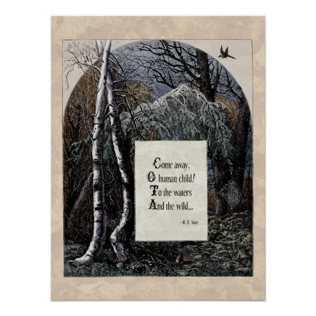 Póster Poema de arte victoriano anuncia "El niño robado"  (Anverso)