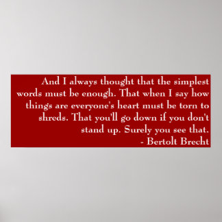 Póster Poema de Brecht