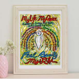 Póster Poema de cáncer Pintura de ángel blanco Poster pin