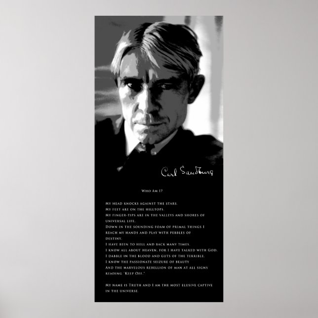 PÓSTER POEMA DE CARL SANDBURG: ¿QUIÉN SOY? (Frente)