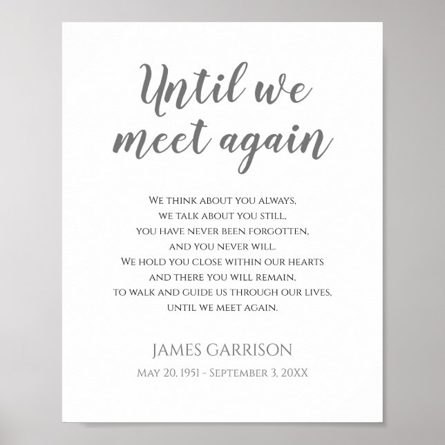 Póster Poema de celebración de vida gris hasta que nos vo (Frente)