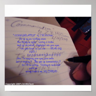 Póster Poema de "COMUNICACIÓN" de Z.B.McClure