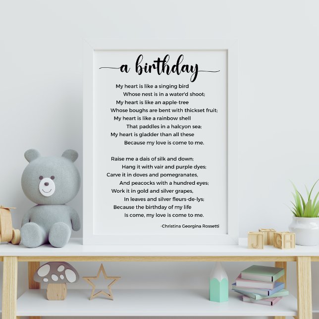 Póster Poema de cumpleaños de Christina Georgina Rossetti (Subido por el creador)