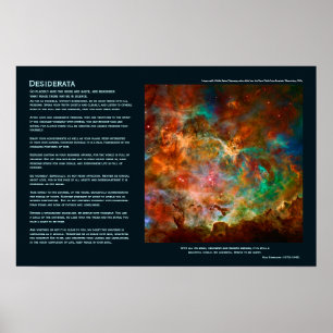Póster Poema de Desiderata - Carina Nebula en Argo Navis
