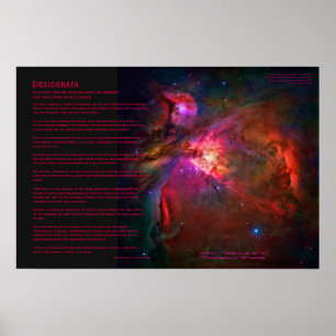 Póster Poema de Desiderata - Estrellas de nebulosa de Ori