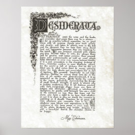Póster Poema de DESIDERATA=Max Ehrmann=Colección de perga