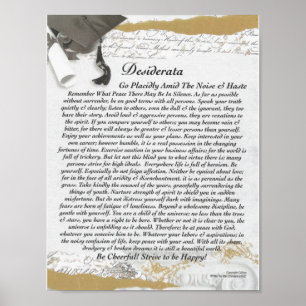 Póster Poema de DESIDERATA=Max Ehrmann=En Desplazamiento 