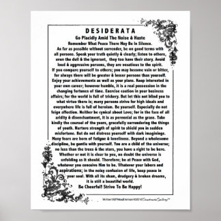 Póster Poema de Desiderata motivacional de Max Ehrmann