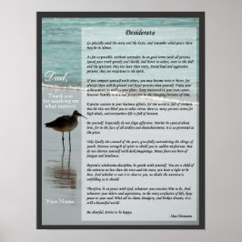 Póster Poema de Desiderata - Poster de la gaviota en la e