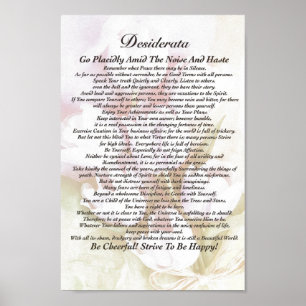 Póster Poema de Desiderata sobre la acuarela de los tulip