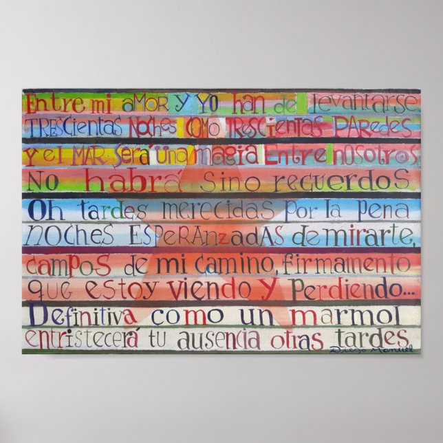 Póster Poema de despedida de Jorge Luis Borges (Frente)