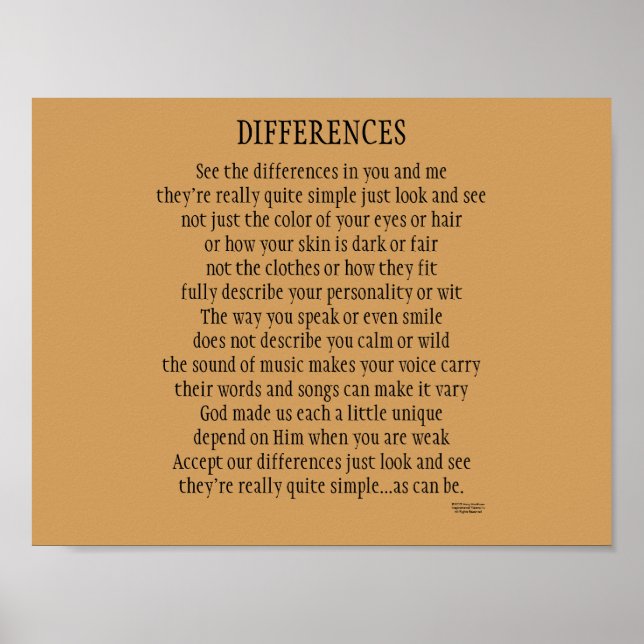 PÓSTER POEMA DE DIFERENCIAS (Frente)
