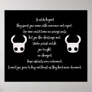 Póster Poema de Hollow Knight