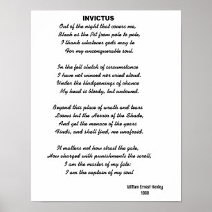 Póster Poema de INVICTUS