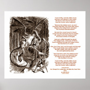Póster Poema de Jabberwocky por Lewis Carroll