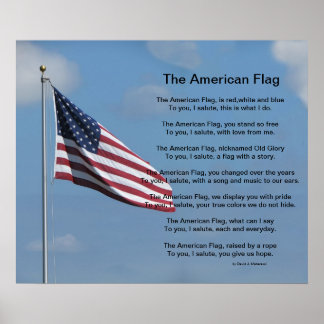 Póster Poema de la bandera estadounidense