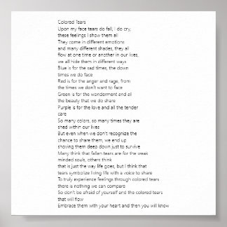 Póster Poema de las lágrimas coloridas