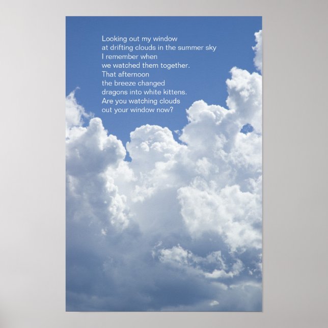 Póster Poema de las nubes de verano (Frente)