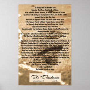 Póster poema de los desiderátums 16x24 con las huellas de