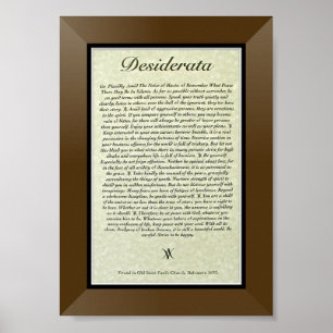 Póster Poema de los DESIDERÁTUMS por Ehrmann máximo