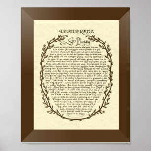 Póster Poema de los DESIDERÁTUMS por Ehrmann máximo