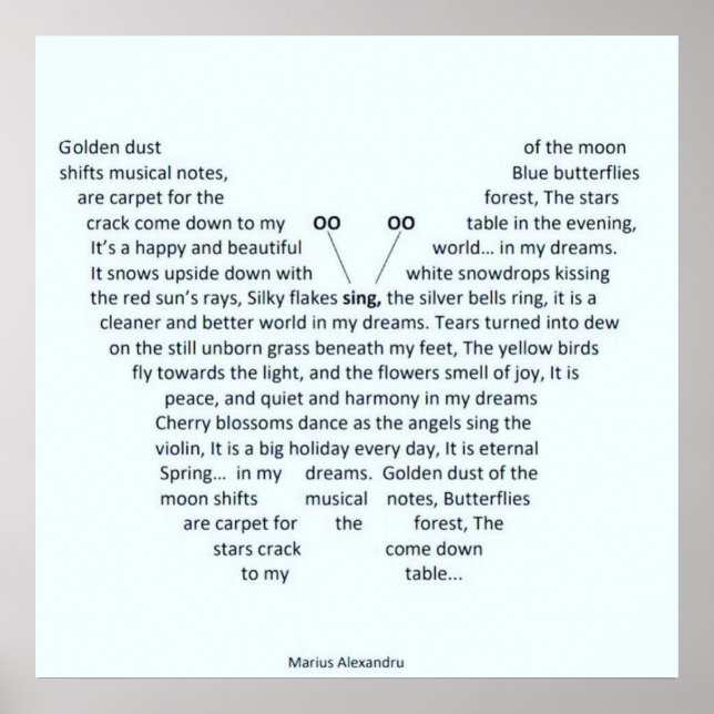 Póster Poema de mariposa (Frente)