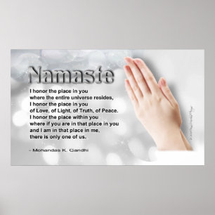Póster Poema de Namaste (que honra día global de la