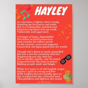 Póster Poema de nombre "Hayley"