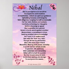Póster Poema de nombre "Nihal"