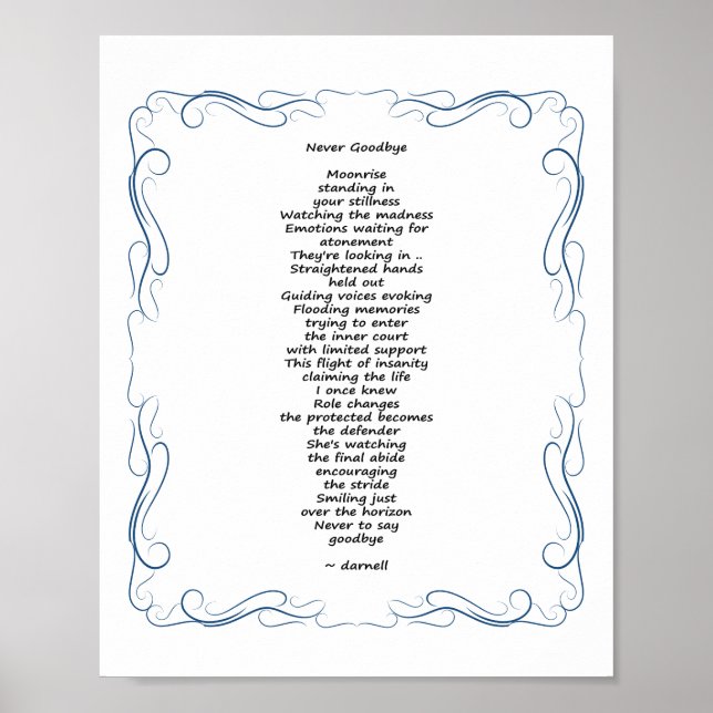 Póster Poema de Nunca Adiós (Frente)