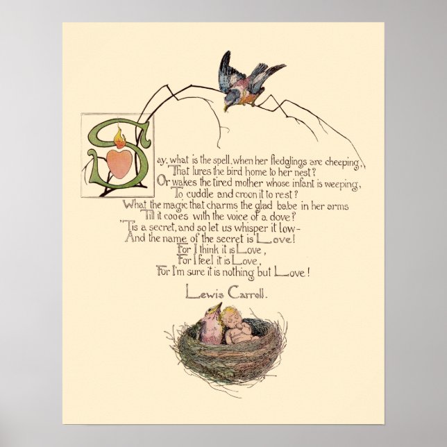 Póster Poema de Nursery de Lewis Carroll (Frente)