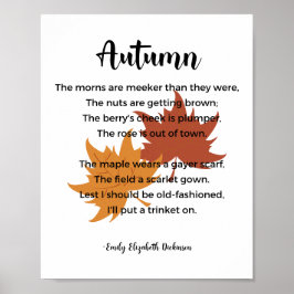 Póster Poema de otoño de Emily Elizabeth Dickinson