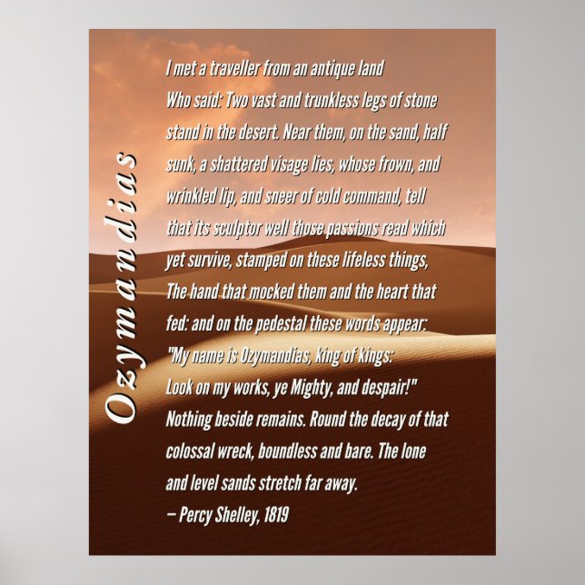 Póster Poema de Ozymandias de Percy Shelley, Poster de 18 (Frente)