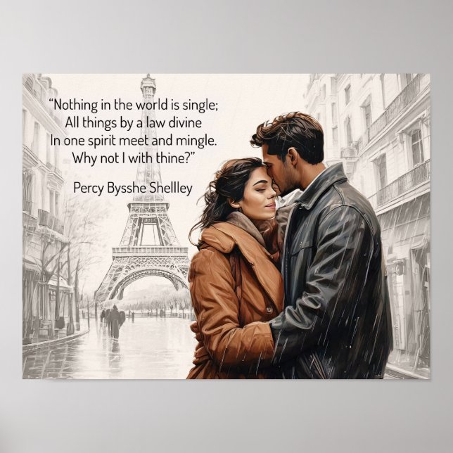 Póster Poema de Percy Bysshe Shelley~poster de citas (Frente)