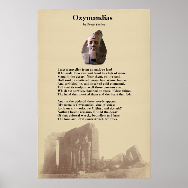 Póster Poema de Percy Shelley sobre las Ozymandias (Frente)