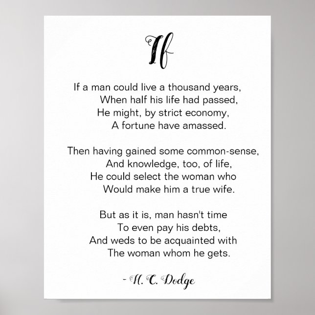 Póster Poema de Reginald H. C. Dodge (Frente)