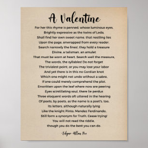 Póster Poema de San Valentín de Edgar Allan Poe