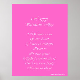 Póster Poema de San Valentín para mi pareja
