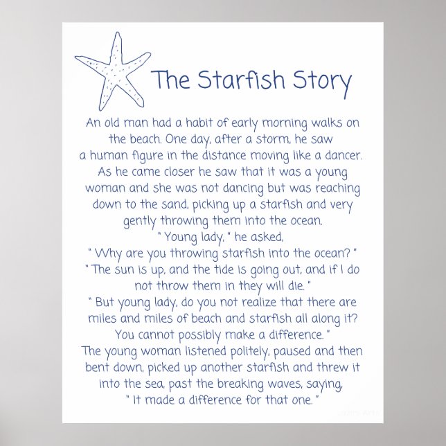Póster Poema de Starfish, la historia de Starfish, regalo (Frente)