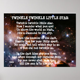 Póster Poema de TWINKLE TWINKLE LITTLE STAR