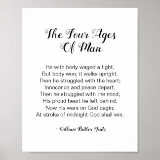 Póster Poema de William Butler Yeats sobre las cuatro eda