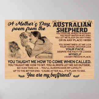 Póster Poema del día de la madre del pastor australiano